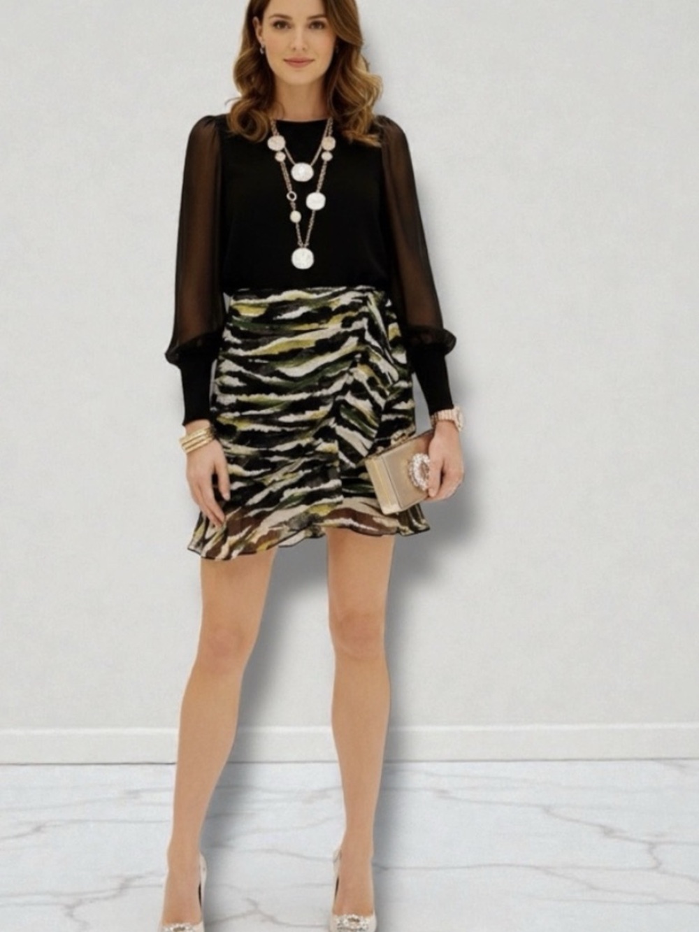 NWT DKNY Animal Print
Faux Wrap Skirt